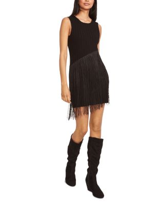 Fringe Trim Mini Dress