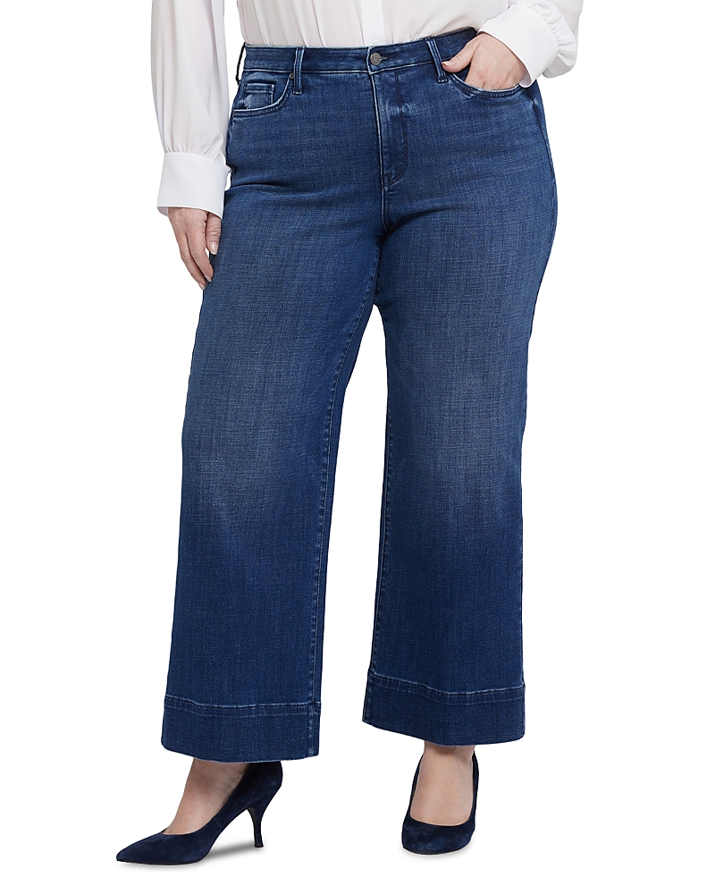 Nydj Plus Teresa High Rise Wide Leg Jeans in Moonlight
