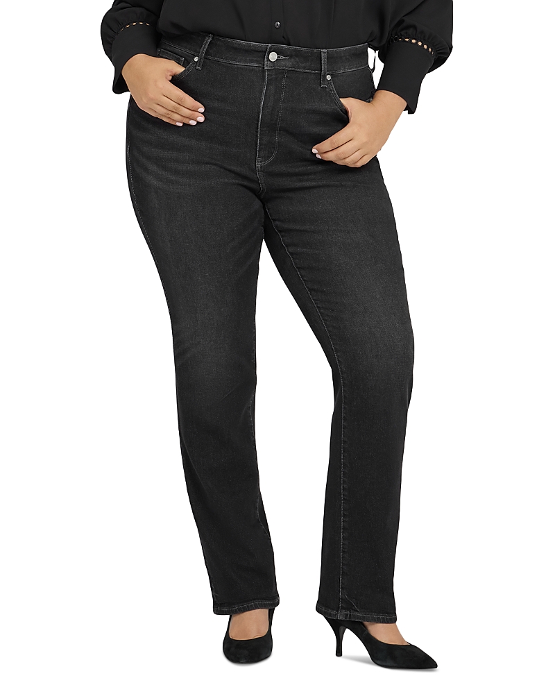 Nydj Marilyn High Rise Straight Leg Jeans In Paris Lights In Black