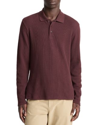 Vince Variegated Texture Long Sleeve Polo Bloomingdale's