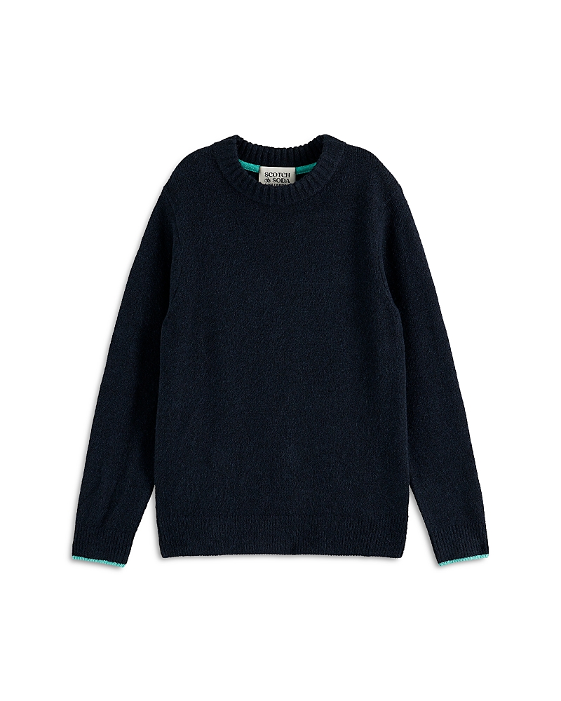 Scotch & Soda Boys' Soft Knit Sweater - Big Kid In Black
