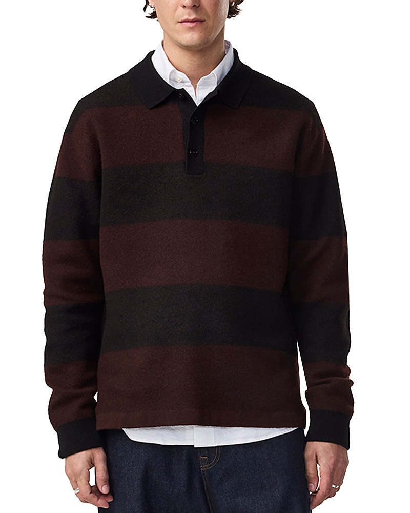 Nn07 Wool Stripe Rugby Polo Sweater In Multi
