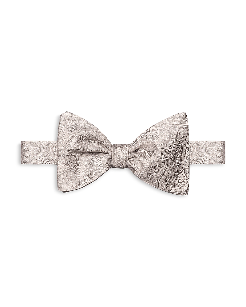 Eton Paisley Silk Pre Tied Bow Tie In Neutral
