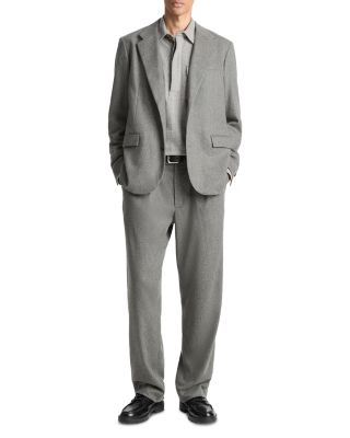 Wool Blend Double Pleat Trousers