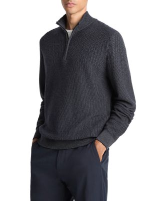 Geo Jacquard Quarter Zip Sweater