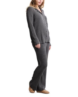 CozyChic Ultra Lite Lurex Rib Button Front Shirt & Wide Leg Pant 