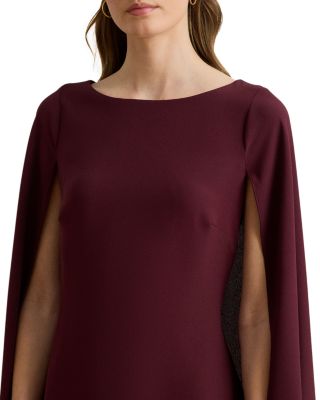 Cape Georgette Cocktail Dress