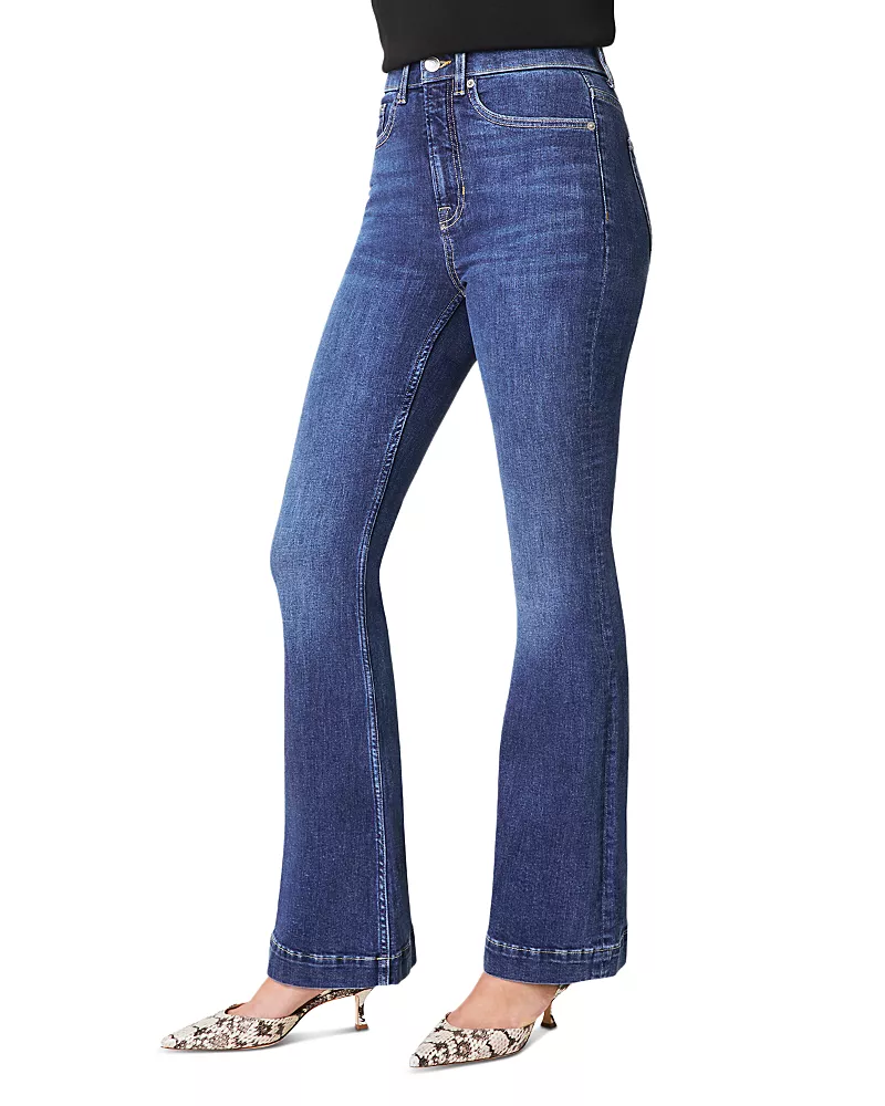 Spanx Redefine High Rise Flare Jeans in Medium Indigo