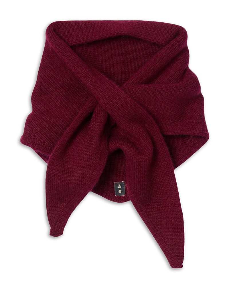 Sandro Womens Bordeaux Striped Knitted Wool And Cashmere Scarf In Burgundy