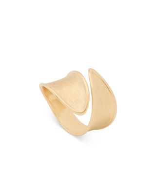 18K Yellow Gold Lunaria Twist Textured Wrap Ring