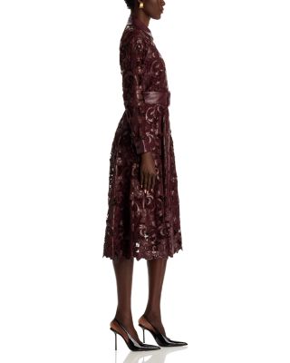 Chayenne Faux Leather Lace Midi Dress