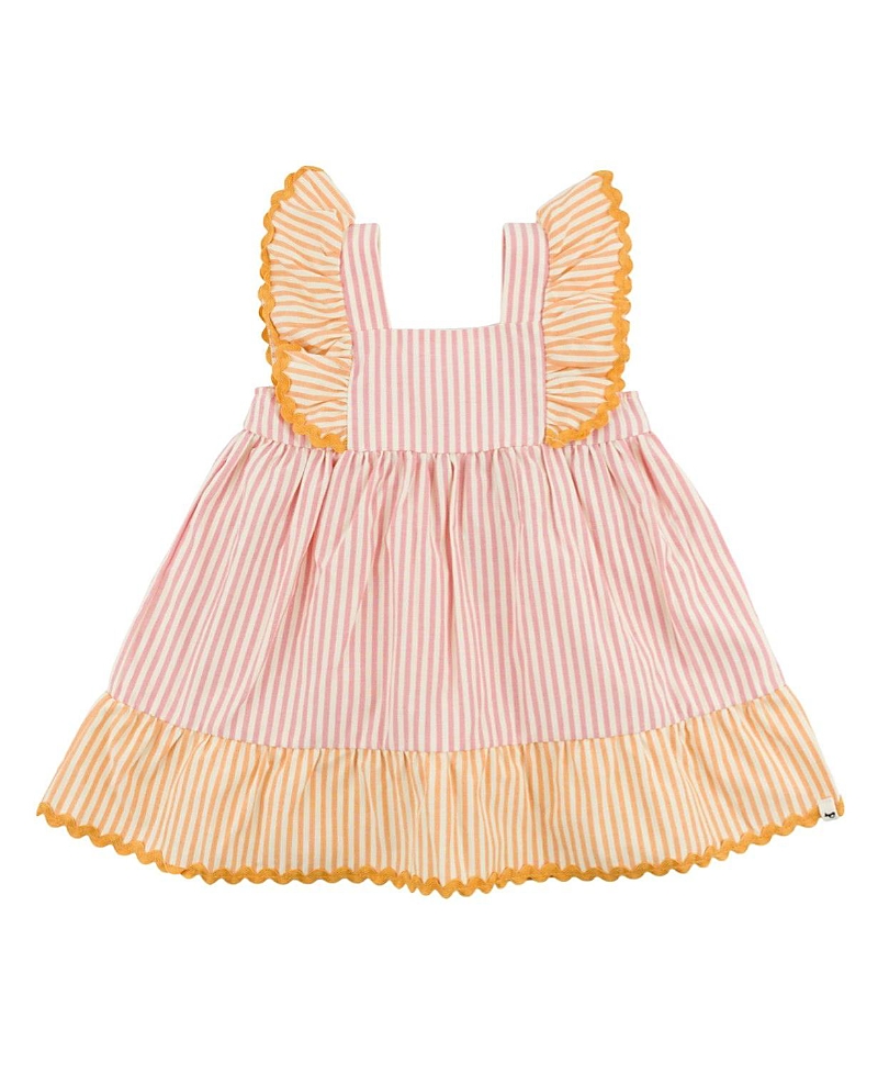 Oh Baby ! Girls' Amelia Cabana Ruffle Sleeve Dress - Baby, Little Kid In Pink
