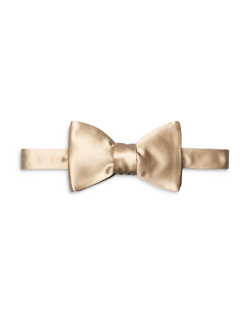 Eton Black Silk Satin Ready-tied Bow Tie In Gold