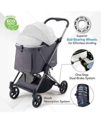  Maxi Deep Carriage with Puncture Free Rubber Wheels, Lightweight and Collapsible Pet Stroller