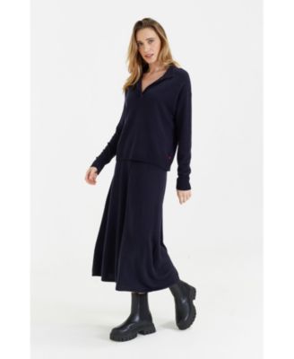 Women's Wool Cashmere Collared Sweater