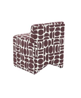  Pippa Geometric Jacquard Weave Stool in Merlot
