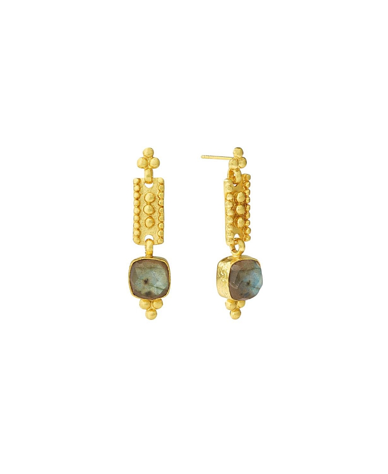 Ottoman Hands Shahrzad Labradorite Drop Earrings In Gold