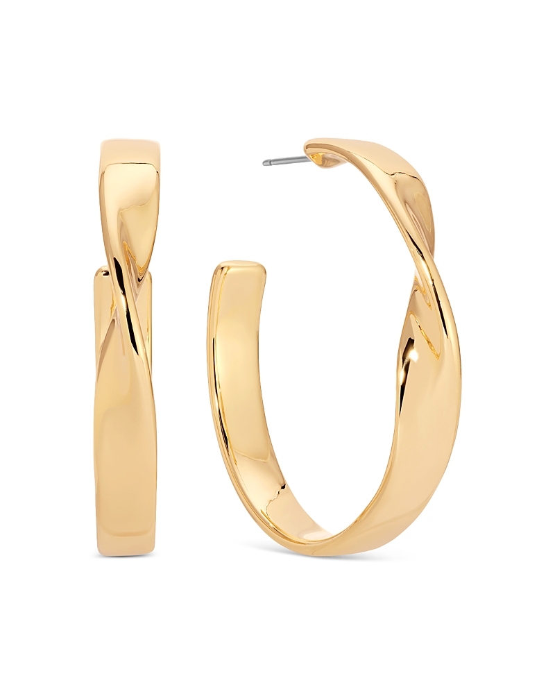 Ettika Heirloom Twist Medium Hoops Earrings In Gold