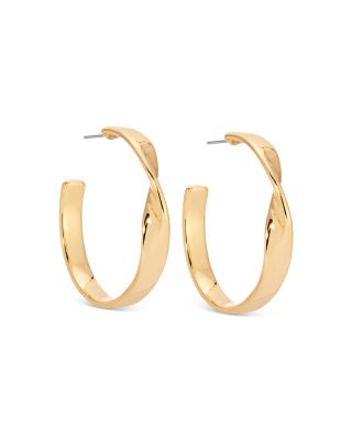 Twist Square Medium Hoop Earrings