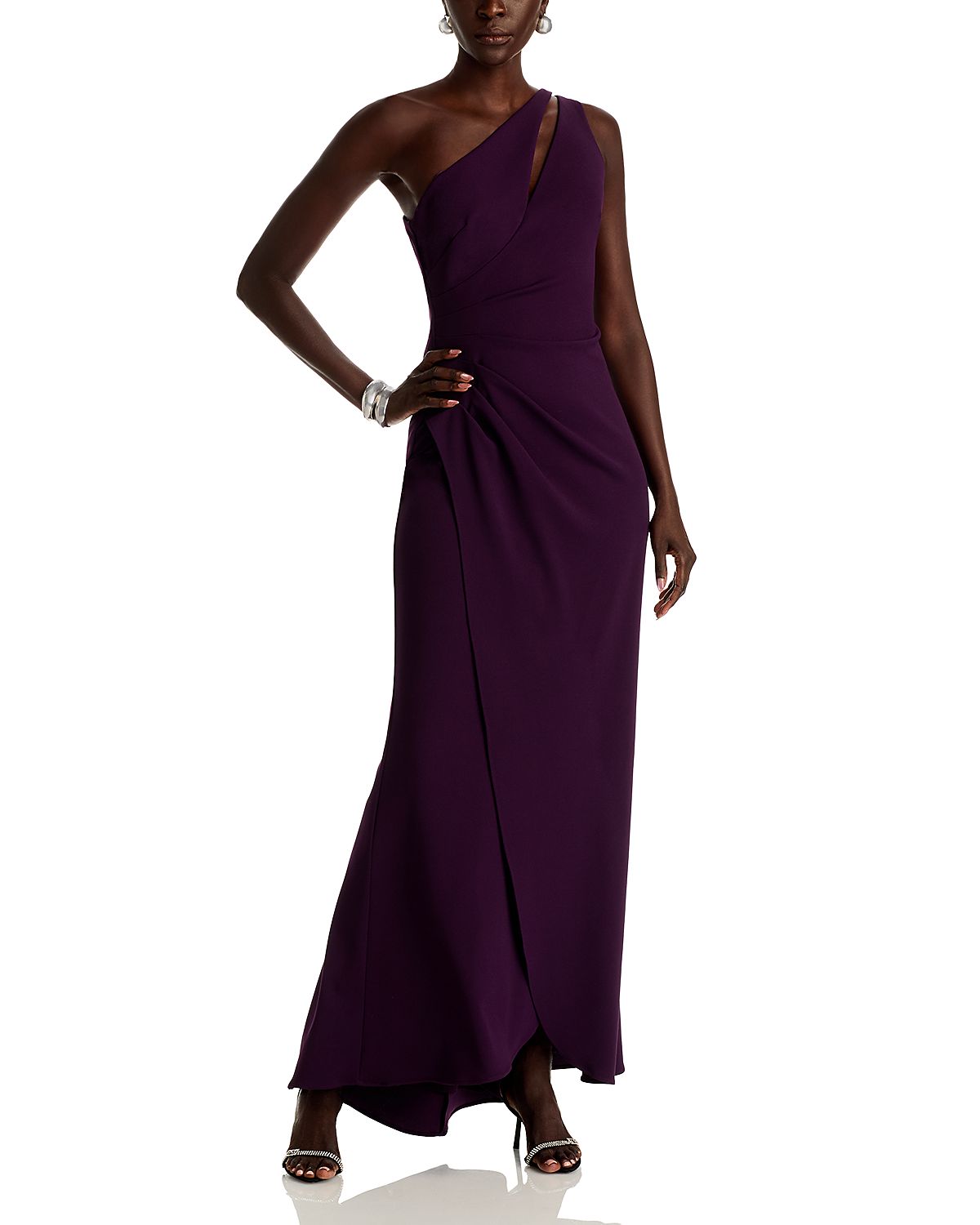 Aqua Cutout One Shoulder Gown - Exclusive