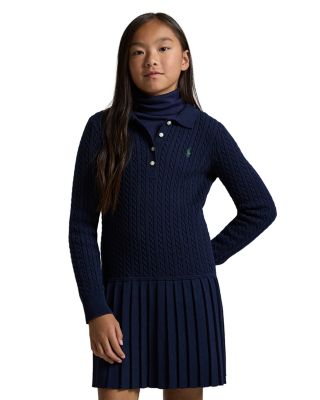 Girls' Mini Cable Polo Sweater Dress - Big Kid