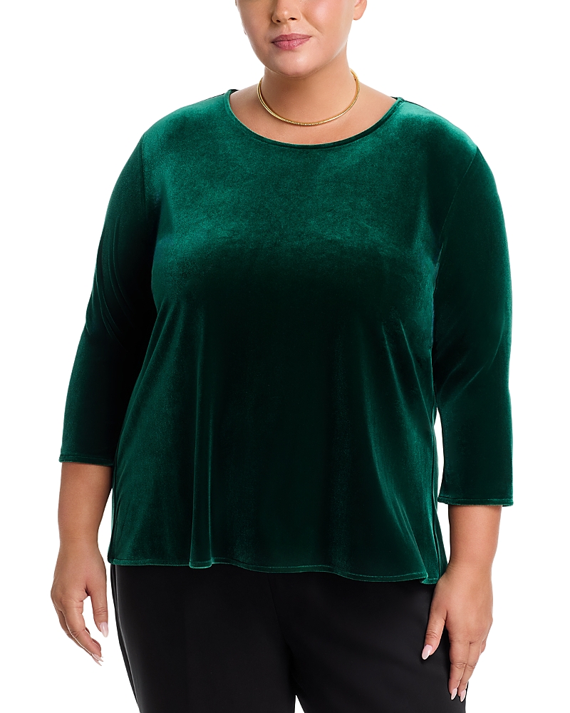 Caroline Rose Easy Velvet Top In Green