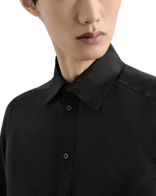 Long Sleeve Printed Silk Shirt