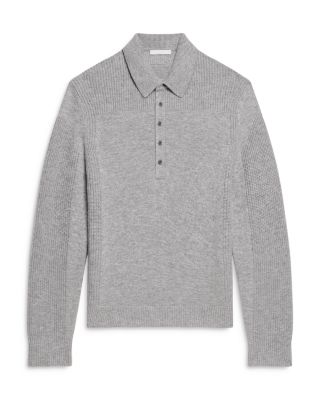 Relaxed Fit Block Knit Wool Polo Sweater  