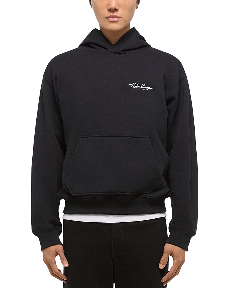 Helmut Lang Relaxed Fit Graphic Logo Hoodie In Black