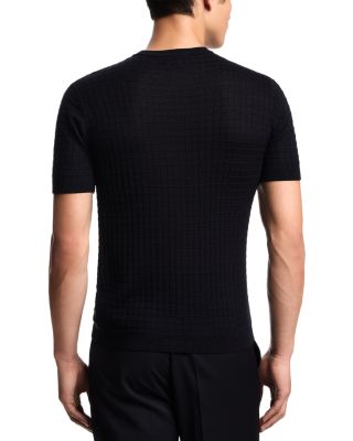 Geometric Jacquard Motif Short Sleeved Sweater