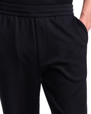 Woven Effect Jacquard Motif Jogger Pants
