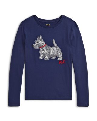 Girls&#39; Dog Print Cotton Long Sleeve Tee - Big Kid