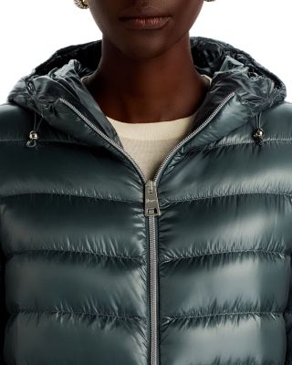 Quilted Hooded A Line Coat