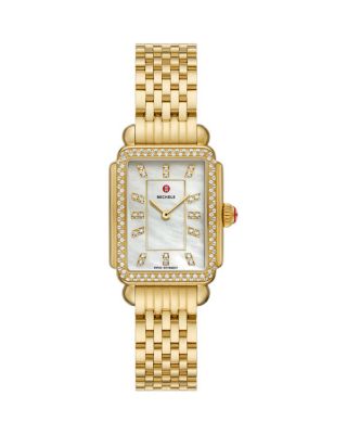 Deco Courbe 18K Gold-Plated Diamond Watch, 26mm x 32mm