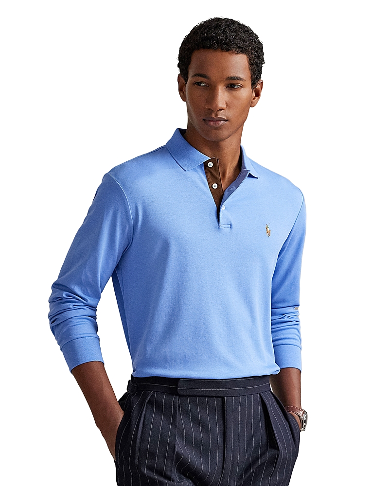 Polo Ralph Lauren Classic Fit Soft Cotton Long-sleeve Polo Shirt In Blue
