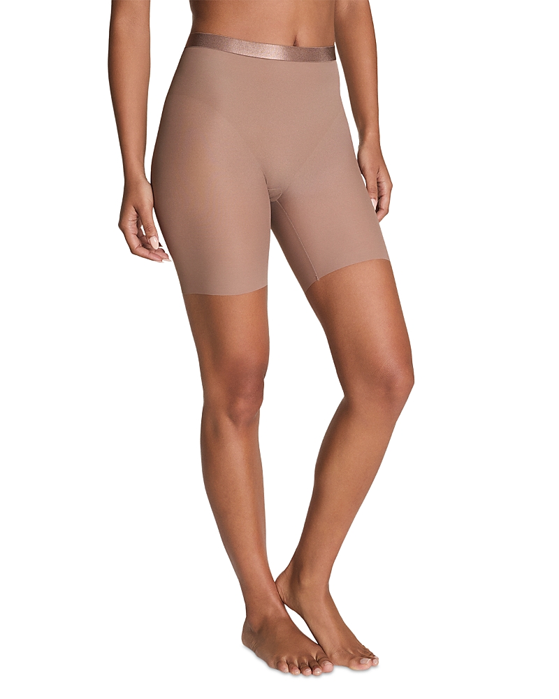 Spanx Mid Thigh Shorts In Brown