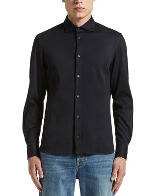 Solid Button Front Shirt