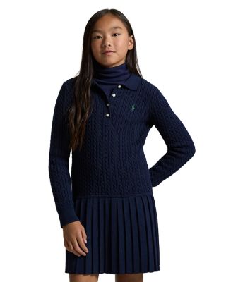 Girls' Mini Cable Polo Sweater Dress - Big Kid, Little Kid