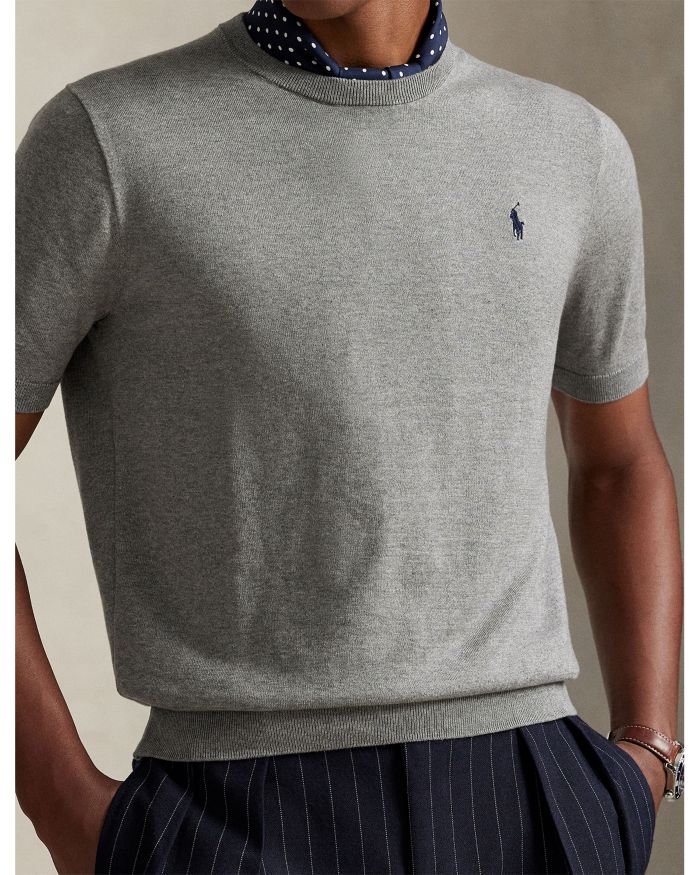 Cotton Crewneck Short Sleeve Sweater