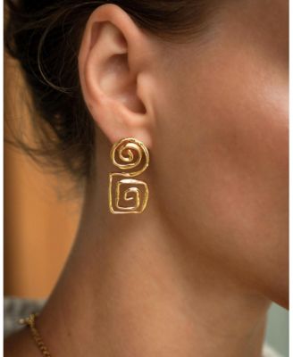 Megara Geometric Spiral Stud Earrings