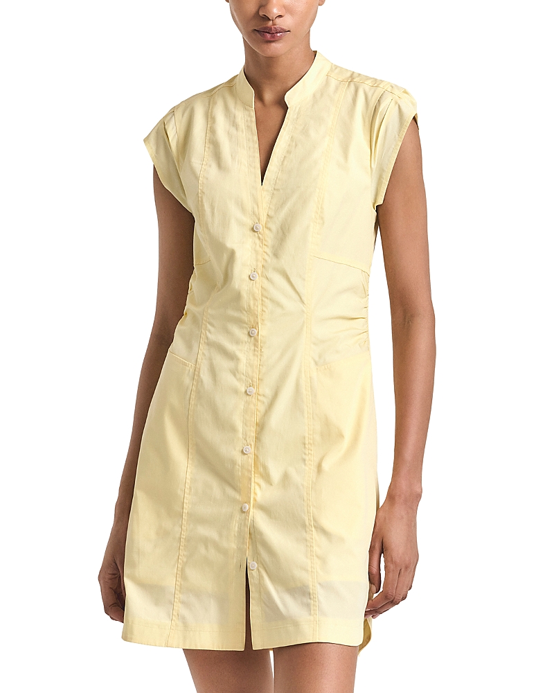 Derek Lam 10 Crosby Elyse Cotton Poplin Shirtdress In Yellow