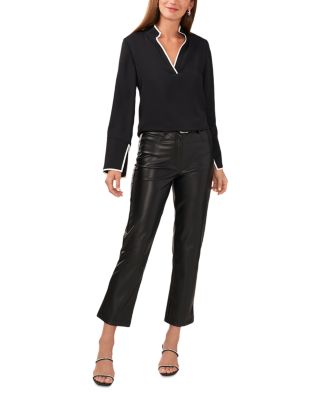 Contrast Trim Tunic Blouse