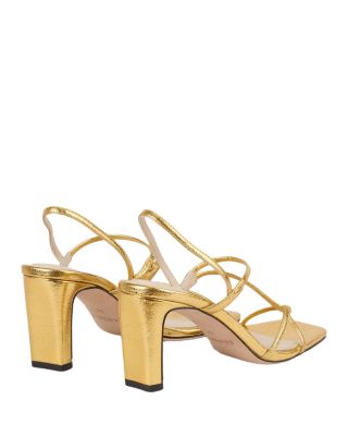Women&#39;s Faye Metallic Square Toe Strappy Slingback Sandals