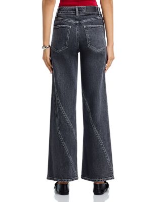 Getty High Rise Twist Seam Jeans in Dark Charcoal