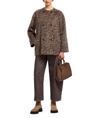 Animal Print Faux Fur Peacoat