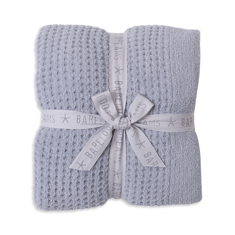 Barefoot Dreams Cozychic Waffle Throw In Gray