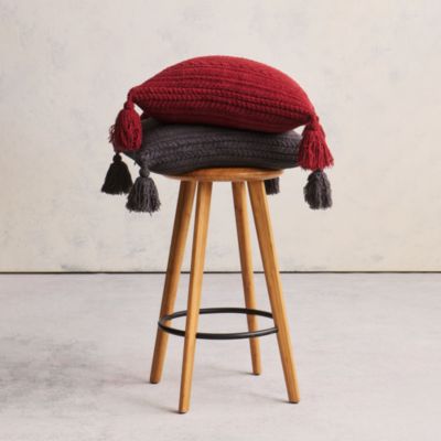 CozyChic Cable Pillow with Tassels, 20&amp;quot;