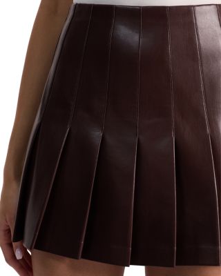 Carter Faux Leather Pleated Mini Skirt