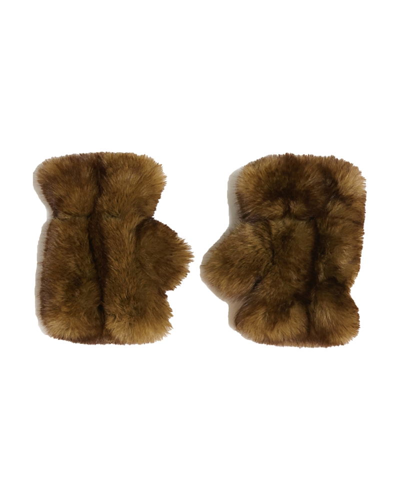 Apparis Ariel Faux Fur Fingerless Gloves In Green