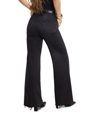 Soft Tech Good Waist Palazzo Jeans in Black391